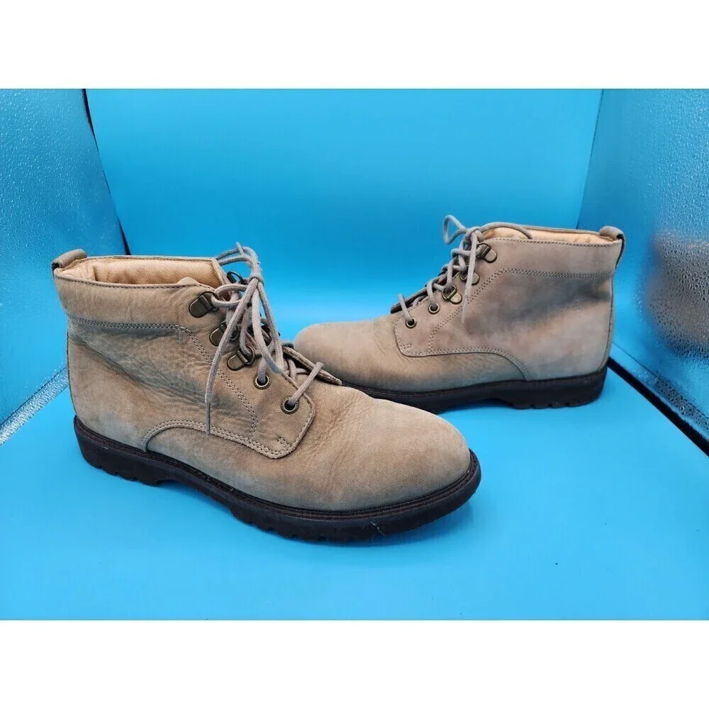 ROCKPORT WOMEN'S HIKING/TRAIL BOOTS SIZE 9.5M TAN BROWN SUEDE LEATHER